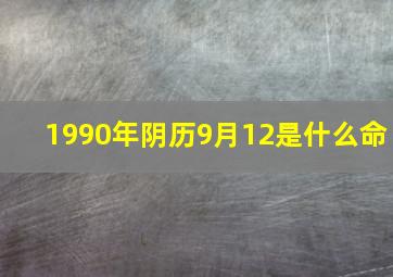 1990年阴历9月12是什么命