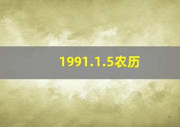 1991.1.5农历