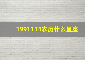 1991113农历什么星座