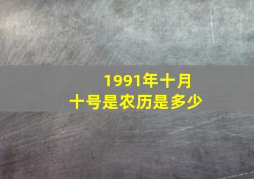 1991年十月十号是农历是多少