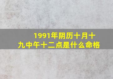 1991年阴历十月十九中午十二点是什么命格