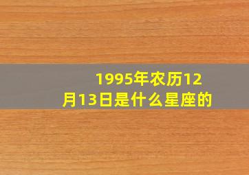 1995年农历12月13日是什么星座的