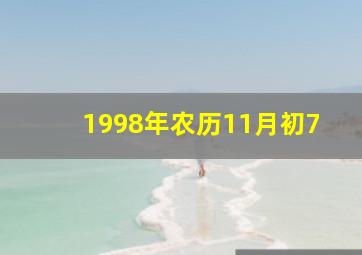 1998年农历11月初7