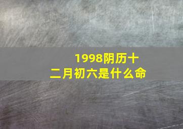 1998阴历十二月初六是什么命