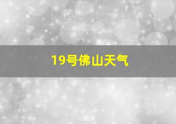 19号佛山天气