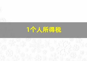 1个人所得税