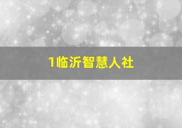 1临沂智慧人社