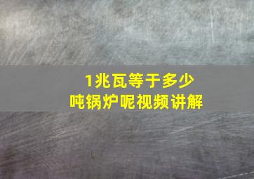 1兆瓦等于多少吨锅炉呢视频讲解