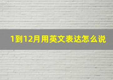 1到12月用英文表达怎么说