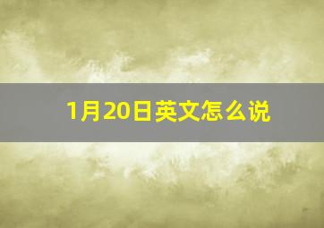 1月20日英文怎么说