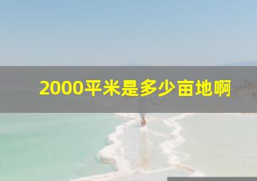 2000平米是多少亩地啊