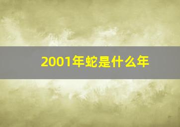 2001年蛇是什么年