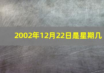 2002年12月22日是星期几