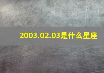 2003.02.03是什么星座