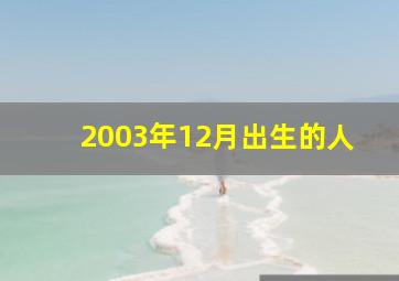 2003年12月出生的人