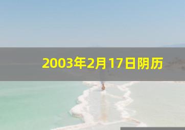 2003年2月17日阴历