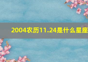 2004农历11.24是什么星座