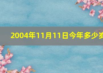 2004年11月11日今年多少岁