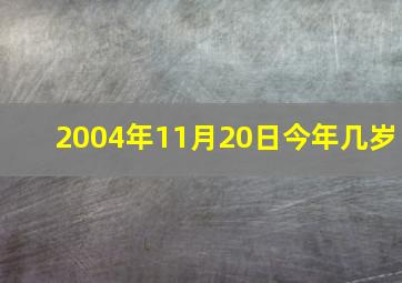 2004年11月20日今年几岁