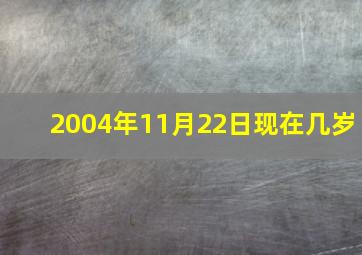 2004年11月22日现在几岁