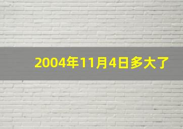 2004年11月4日多大了