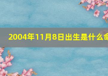 2004年11月8日出生是什么命