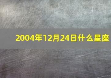 2004年12月24日什么星座