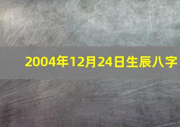 2004年12月24日生辰八字