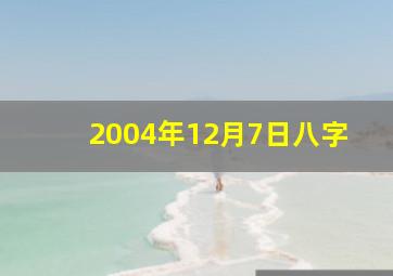 2004年12月7日八字