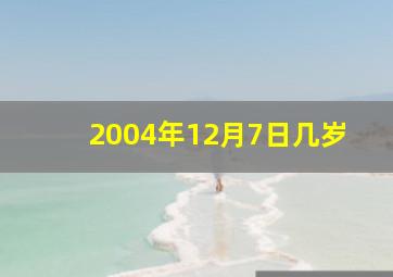 2004年12月7日几岁