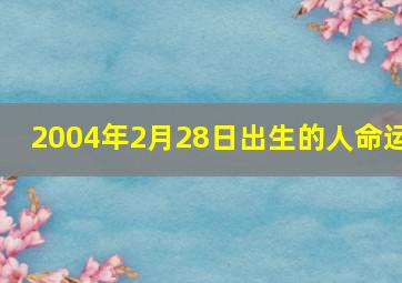 2004年2月28日出生的人命运