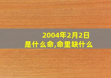 2004年2月2日是什么命,命里缺什么