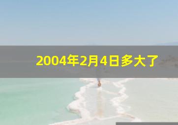 2004年2月4日多大了