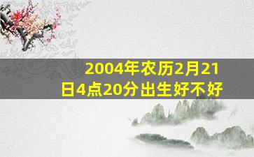 2004年农历2月21日4点20分出生好不好