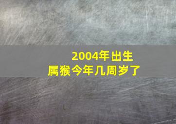 2004年出生属猴今年几周岁了