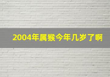 2004年属猴今年几岁了啊