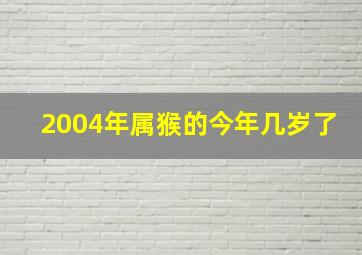 2004年属猴的今年几岁了