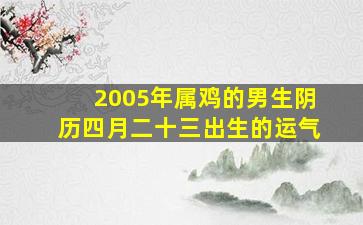 2005年属鸡的男生阴历四月二十三出生的运气