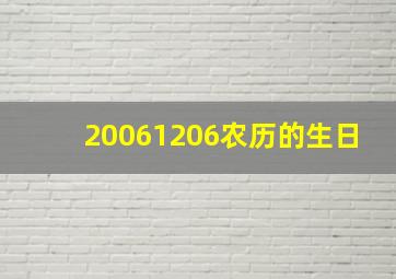 20061206农历的生日