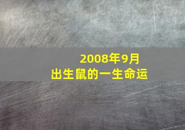 2008年9月出生鼠的一生命运