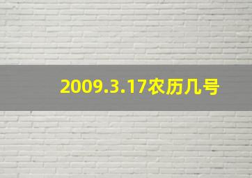 2009.3.17农历几号