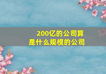 200亿的公司算是什么规模的公司