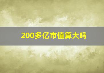 200多亿市值算大吗