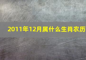 2011年12月属什么生肖农历