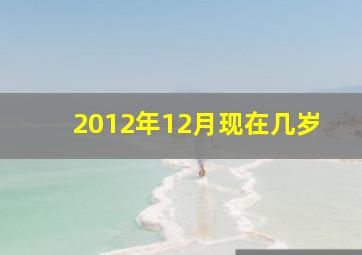 2012年12月现在几岁