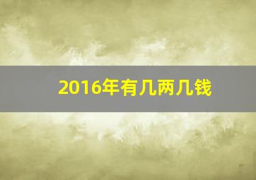 2016年有几两几钱