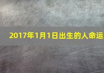 2017年1月1日出生的人命运