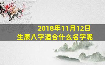 2018年11月12日生辰八字适合什么名字呢