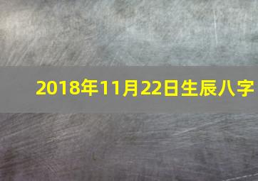 2018年11月22日生辰八字