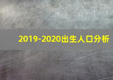 2019-2020出生人口分析